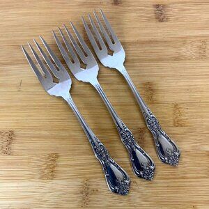 Oneida Distinction Deluxe Kennett Square 3 Salad Forks Stainless Steel Flatware